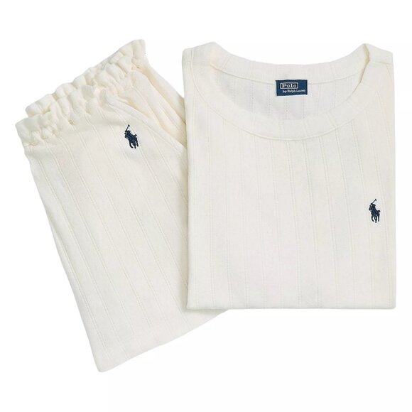 Polo Ralph Lauren Polo Pointelle Henley Pajamas - 4P0232 (R2109, Egret) - Picture 3 of 3